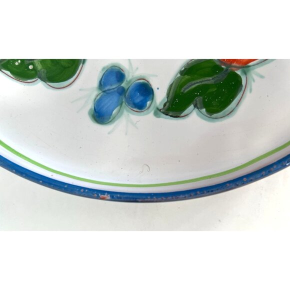 Vintage Hand Painted Ceramic Portugese Plate Platter Fruit Flowers Party Tray - Picture 6 of 7